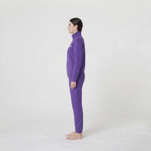 Conjunto Deportivo de Dos Piezas para Mujer, Color Morado, Felpa de Algodón, Cierre Completo, Personalizable con Logotipo, Alta Calidad, Venta al Por Mayor - Product Image 6