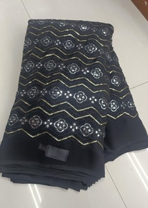 Tela de Georgette sintética con bordado de espejo para ropa étnica de hombre y mujer, Kurta, Kurti, Lehenga, material para vestidos, etc. - Product Image 5
