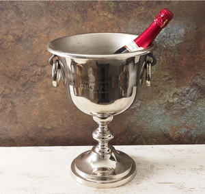 ถังแชมเปญอะลูมิเนียมหล่อขึ้นรูปโลหะสไตล์วินเทจสีเงิน สำหรับแช่ไวน์และเบียร์ ชุดอุปกรณ์บาร์ - Product Image 1