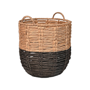 Paniers de rangement rustiques en jacinthe d'eau de haute qualité et écologiques avec poignées pour l'organisation des vêtements, la maison et le bureau - Product Image 1