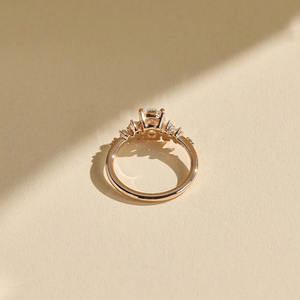 เพชรมอยส์ซอไนต์ทรงรีตัดเป็นก้อนแหวนแต่งงานสีเงินสเตอร์ลิงของเธอชุดเจ้าสาวครบรอบของขวัญผู้หญิง - Product Image 3