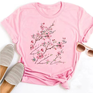 T-shirts pour femmes à imprimé floral, décontractés, respirants, doux, à manches courtes, amples, confortables, imprimés, pour l'été - Product Image 2