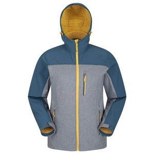 Chaqueta Cortavientos Tricolor Personalizada para Hombre, Diseño en Contraste Gris, Verde Azulado y Amarillo Mostaza - Product Image 6