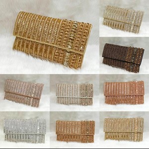 Bolso de Mano de Satén con Cuentas Hecho a Mano de Lujo, con Piedras Multicolores, para Mujer, para Fiestas Nocturnas, de Diseñador, con Perlas, para Bodas - Product Image 2