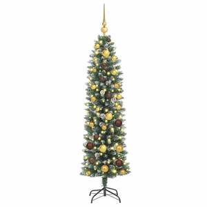 Árbol de Navidad Artificial Delgado Verde y Blanco de 59.06 Pulgadas - Product Image 3