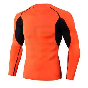 ชุดออกกำลังกายแขนยาวรัดรูปสำหรับผู้ชาย 2 ชิ้น ชุดออกกำลังกายแบบรัดรูปสำหรับยิม แบรนด์ส่วนตัว - Product Image 2