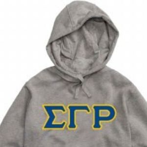 Sigma Gamma Rho <b>Applique</b> <b>Letters</b> Hoodie Black Women's Sorority Pullover Sweatshirt Greek <b>Letter</b> Fleece Hooded Top Custom College - Product Image 3