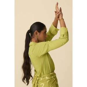 Women Printed Draped Skirt Set Stylish High Waist Wrap Skirt With Shirt - Product Image 3