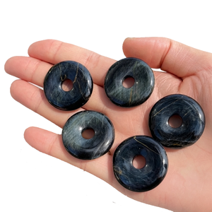 คริสตัลธรรมชาติโดนัทคริสตัลพลอยตาเสือสีฟ้าหินโดนัทหินอัญมณีเรกิพลอยรักษาโดนัทอาเกต - Product Image 2