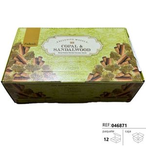 Bastoncini d'Incenso alle Erbe Arrotolati a Mano con Tulasi, Copal e Legno di Sandalo, Esclusivo Mix Masala, Confezione da 12 - Product Image 1