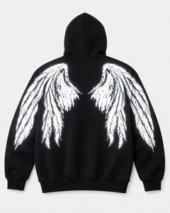 Reflective Angelic Print Polyester/Cotton 320g Breathable Unisex Motorcycle Hoodie CE Approved Removable <b>Protectors</b> Riding - Product Image 4