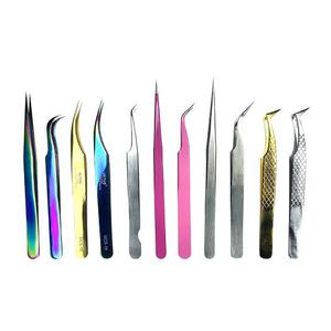 Vired Impex Professional Stainless Steel Fiber <b>Lash</b> Eyelash Tweezers <b>Cluster</b> <b>Lash</b> Tweezer High Quality Durable Precision 10mm - Product Image 5