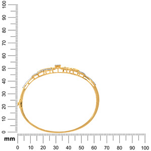 Elegant 18K Yellow Gold Bangle <b>Bracelet</b> for Women Intricate <b>Infinity</b>-Inspired Loop Design Sparkling Lab Grown Diamond - Product Image 4