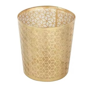 Metal <b>Mesh</b> Storage Bucket Cylindrical Open Top Minimalist Style Indoor Outdoor Household Use Durable Trash Can - Product Image 4