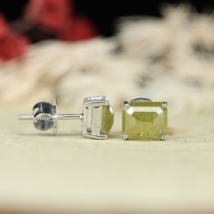 Real 18K Gold Plated 925 Sterling Silver Square Zircon CZ <b>Stud</b> Earring with Four Claws Design for Party Fashion Jewelry - Product Image 4