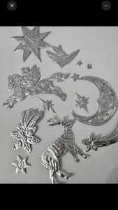 Juego de Adornos de Aluminio Hechos a Mano con Relieve de Estrella, Luna, Sol y Lazo, Guirnalda Colgante, Decoración Tradicional para Interiores del Hogar, DIY, ex-votos - Product Image 2