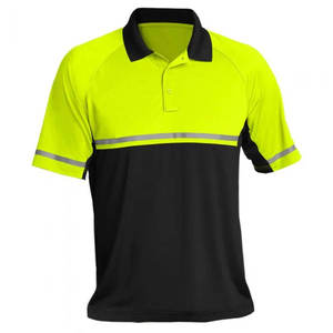 Camiseta Polo de Alta Visibilidad para Hombre, Manga Corta, Cinta Reflectante Clase 2, Ropa de Trabajo, Amarillo y Negro - Product Image 3