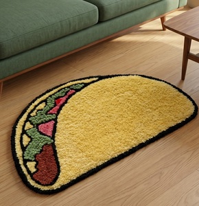 Alfombra de Lana Hecha a Mano con Diseño de Comida, Antideslizante, de Forma Regular, Personalizada y de Primera Calidad, para Sala de Estar o Dormitorio - Product Image 1