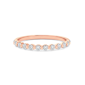 Magnifique bague d'éternité minimaliste en or massif 14 carats avec diamant de laboratoire rond, bague empilable, bague de promesse, bague de fiançailles personnalisée - Product Image 2