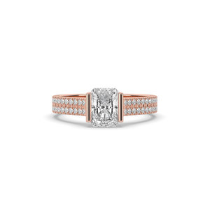 Anillo de Diamante Cultivado en Laboratorio con Corte Radiante de 1 Ct, Plata 925 y Oro, Estilo Único y Ligero, Anillo de Compromiso para Mujer - Product Image 6