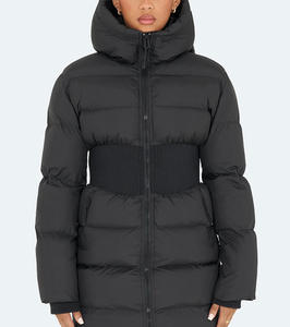 <b>Men's</b> <b>Navy</b> Hooded Straight Body <b>Quilted</b> Zipper Front Casual Puffer <b>Jacket</b> Regular Fit Stand Collar Woolen Eco-Friendly 100% High - Product Image 2