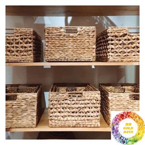Organizador Rectangular de Jacinto de Agua Natural con Tres Opciones de Tamaño para Estantes, Armarios y Espacios de Almacenamiento Abiertos - Product Image 4