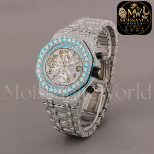 Reloj de Cuarzo Octagonal para Hombre con Moissanita, 42 mm, Cronógrafo, Esfera Analógica, Cristal de Zafiro, Cierre Desplegable, Estilo de Lujo - Product Image 3