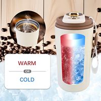 Mug à café portable, gobelet isotherme en acier inoxydable avec affichage de la température, mug à café intelligent isolé avec couvercle pour le stockage à froid en été, en voiture
