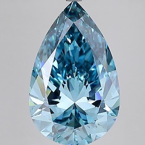 Diamant de laboratoire taille poire 8,05 ct, bleu vif fantaisie VS2, certifié IGI, diamant CVD en vrac pour la fabrication de bijoux - Product Image 1