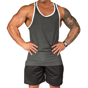 Camisetas sin mangas de algodón y poliéster con cuello redondo para adultos, con diseño sólido, chaleco de gimnasio, camiseta deportiva, camiseta atlética para hombre. - Product Image 1