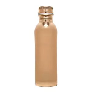 Botella de Agua Exclusiva de Cobre Metálico Brillante y Pulido con Tapa Hermética, Botella de Agua de Cobre para Uso en Casa, Oficina, Gimnasio y Escuela - Product Image 1