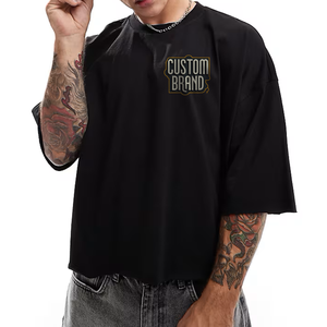 T-shirt Homme Col Montant Anti-Boulochage Oversize 100% Coton Écologique 260g, 50 Couleurs, Qualité Supérieure, Personnalisable 2026 - Product Image 6