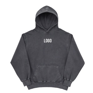 Sudaderas con cremallera de invierno de algodón 100% con bordado 3D Tie Dye Stonewash Patrón sólido Impresión digital Logotipo frontal Ajuste Suelto - Product Image 1