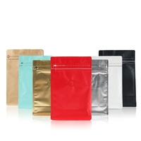 Sacs à café à fond plat imprimés sur mesure 100g 250g 500g avec valve unidirectionnelle pour l'emballage de grains, aliments pour animaux et café/thé