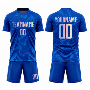ชุดยูนิฟอร์มฟุตบอลแบบระบายอากาศพิมพ์ลายตามสั่ง ชุดเสื้อและกางเกงขาสั้นฟุตบอลสโมสร โพลีเอสเตอร์คุณภาพสูงสำหรับมืออาชีพ - Product Image 6