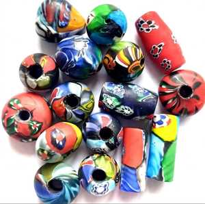 custom artisan glass trade <b>beads</b> abstract speckled tube round <b>beads</b> <b>direct</b> factory supply all africa ghana nigeria market - Product Image 2