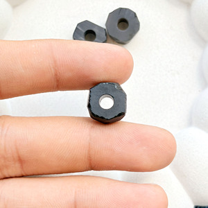 12mm Black Onyx Raw Rough Gemstone <b>Bead</b> <b>Large</b> Hole 4mm Drilled Natural Stone Nugget DIY Jewelry Making Craft Wholesale Supply - Product Image 2