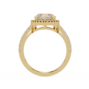 Anillos de Diamantes Cultivados en Laboratorio con Halo de Oro Sólido de 14K Certificados por IGI, Anillos de Boda Certificados por IGI, Anillos de Aniversario Personalizados al por Mayor - Product Image 5