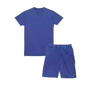 Custom Wholesale OEM Manufacturer Supplier Acid Wash Cotton Jersey Summer <b>Set</b> 240 GSM Bulk Production - Product Image 2
