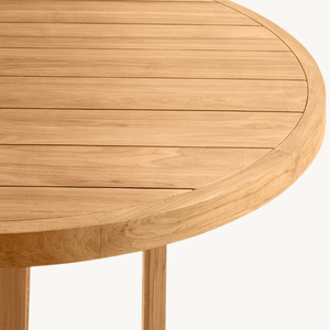 <b>Round</b> <b>table</b> furniture made of teak <b>wood</b> with a simple modern style for outdoor or indoor use, suitable for <b>dining</b> rooms - Product Image 6