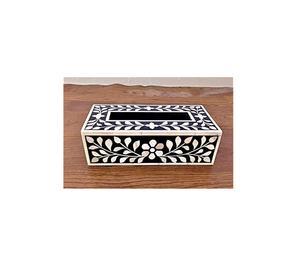 Contemporary Bone Inlay Resin Tissue <b>Box</b> Organizer For Minimalist Bathroom <b>Vanity</b> Elegant Home Decoration - Product Image 4