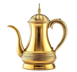 Regal copper <b>Arabic</b> dallah coffee pot featuring stunning dark floral carvings and a brass handle. Available at wholesale price. - Product Image 5