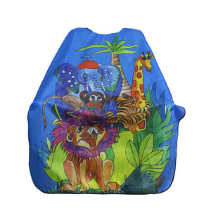 Capa de Peluquería Profesional con Estampado de Animales de la Selva para Niños, Resistente al Agua, de Poliéster, Cintura Ajustable, Personalizable - Product Image 3