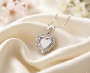 Colgante con Bisel en Forma de Corazón de 10 mm, Plata de Ley 925, Colgante en Blanco con Zirconia, para Guardar Leche Materna, Cenizas o Resina, Joyería Conmemorativa - Product Image 1