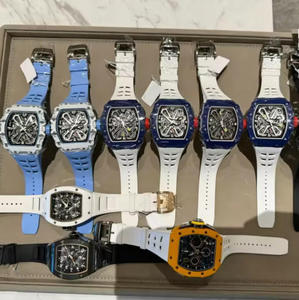 Montre mécanique automatique pour homme 2026 en fibre de carbone, boîtier tonneau, tourbillon, bracelet en caoutchouc, 49 mm, pour sports de plein air - Product Image 1