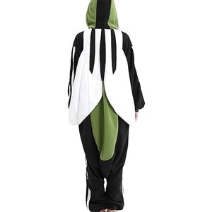 Combinaison en polaire à capuche verte personnalisée pour femmes, longue, douce, avec fermeture éclair sur le devant, design de dessin animé, pyjama d'hiver - Product Image 3
