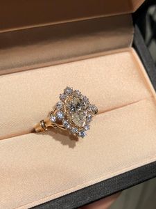 Classic 2.01CT Pear Cut Diamond Floral <b>Ring</b> For Women's Lab Grown With 14K Solid Gold Fine Partners Charm Gift For Anniversary - Product Image 5