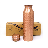 Botella de Agua de Cobre Hecha a Mano, Moderna, para Hidratación Diaria, Estilo Ecológico, Viajes, Diseño Artístico, Apta para Adultos