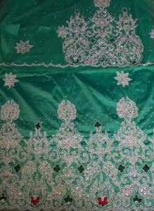 Elegant Nonwoven Georgette <b>Fabric</b> with Embroidery and Luxury Bead Decoration for Girls' Bridal and Party Dresses Quick-Dry - Product Image 2