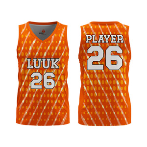 Maillot de basket-ball pour homme LUUK, personnalisé avec logo imprimé sur le devant, respirant, anti-humidité, en mesh, grande taille, sans manches, col en V - Product Image 4